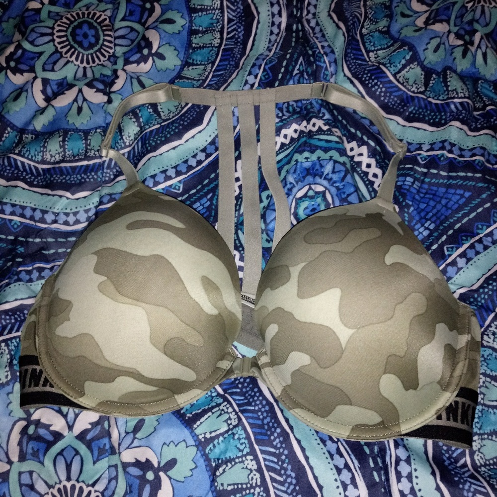 PINK Camo push up bra